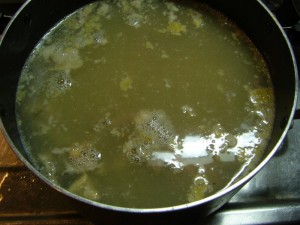 2日間煮込んだ後のスープ